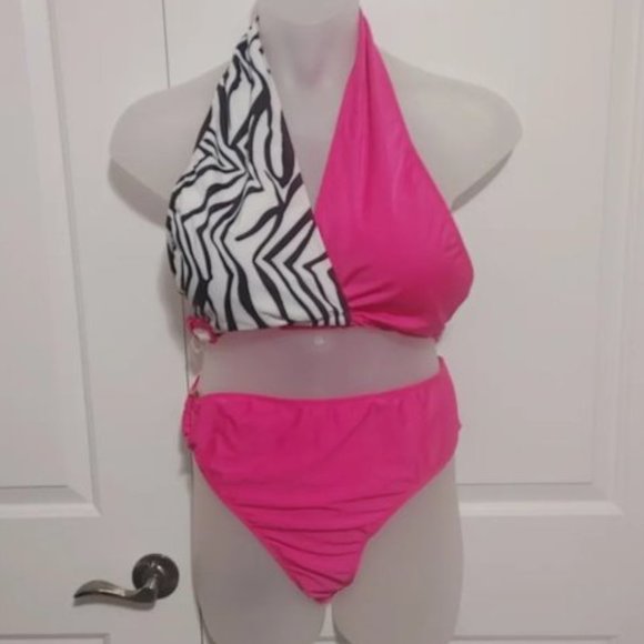 SHEIN Other - Plus size pink zebra bikini 4X